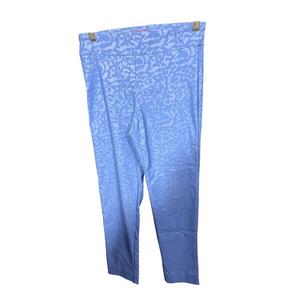 Krazy Larry Size 8 Pull On Ankle Length Textured Blue Pants - Picture 1 of 4